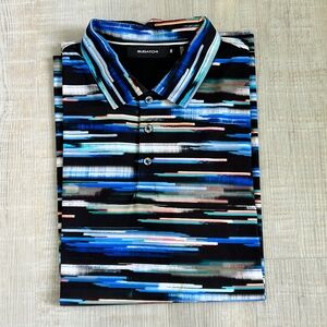 Bugatchi Abstract Print Mens Short Sleeve Shirt XXL Multicolor Golf Designer